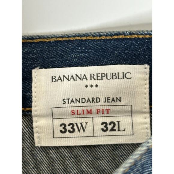 Banana Republic NWT Slim Fit Standard Jeans Blue Medium Wash Casual 33 x 32 - Picture 4 of 9